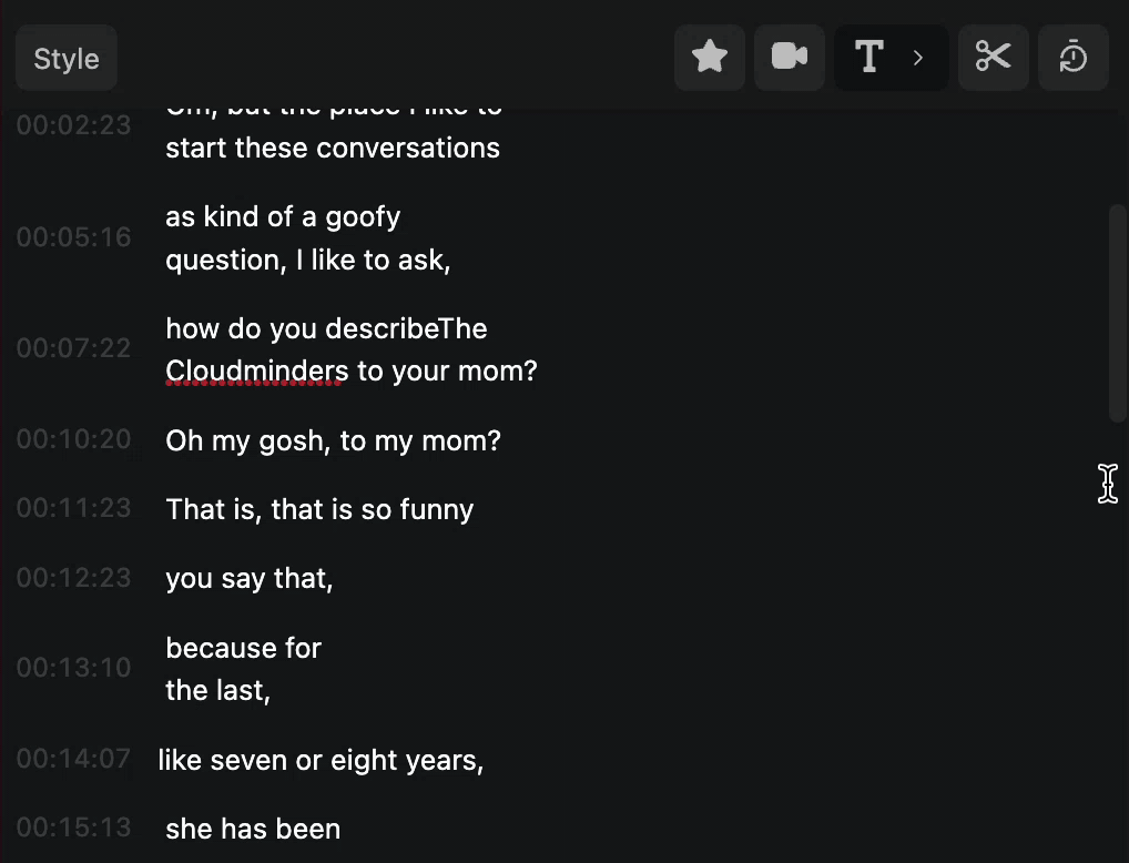 Text editor showing unified text and paragraph editing workflow